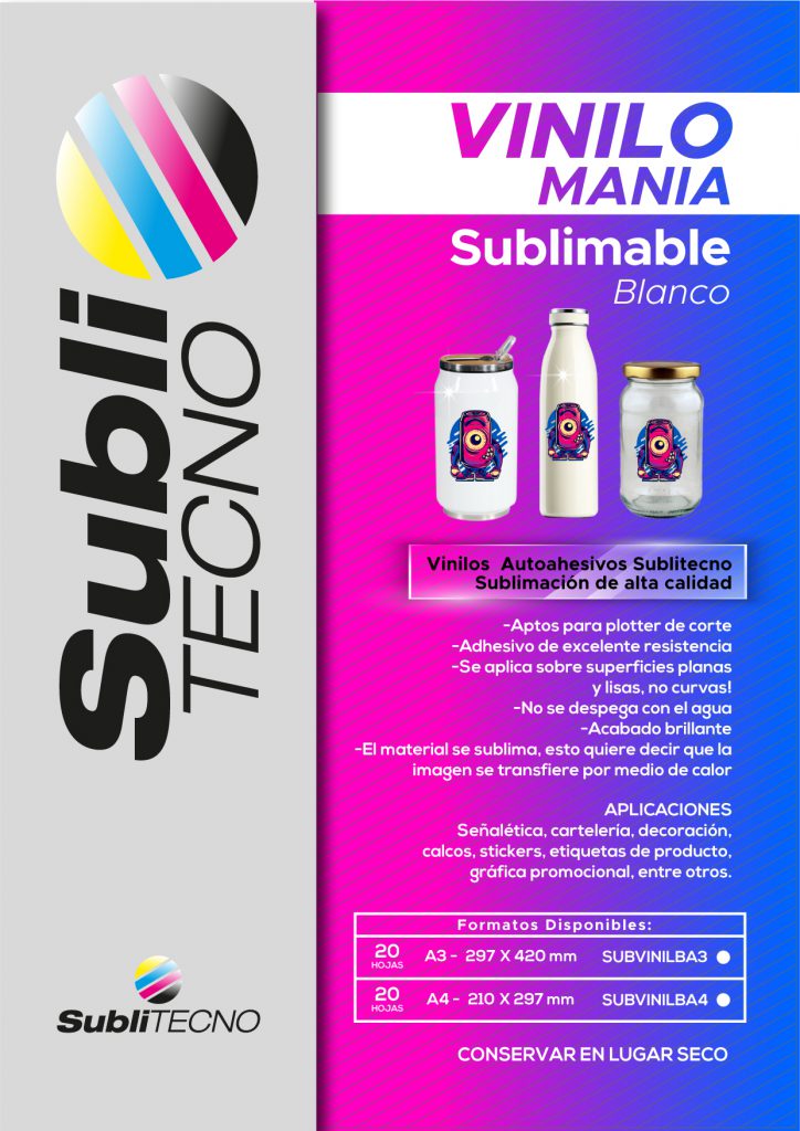 Vinilo Mania Sublimable Blanco Hoja A Nicobuttons